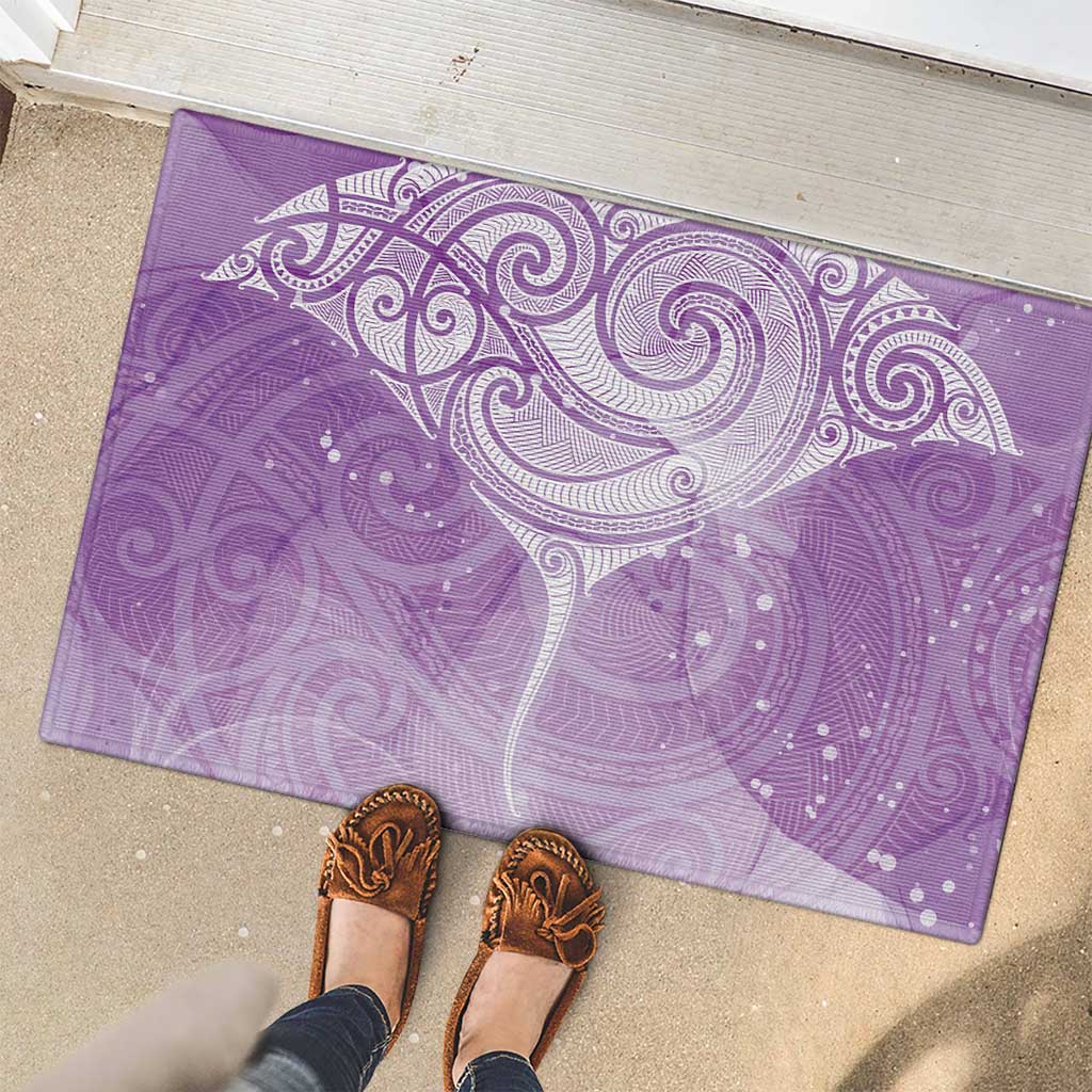 Epilepsy Awareness Maori Aotearoa Rubber Doormat Manta Ray - Purple Glaze - Aussie Hoodie