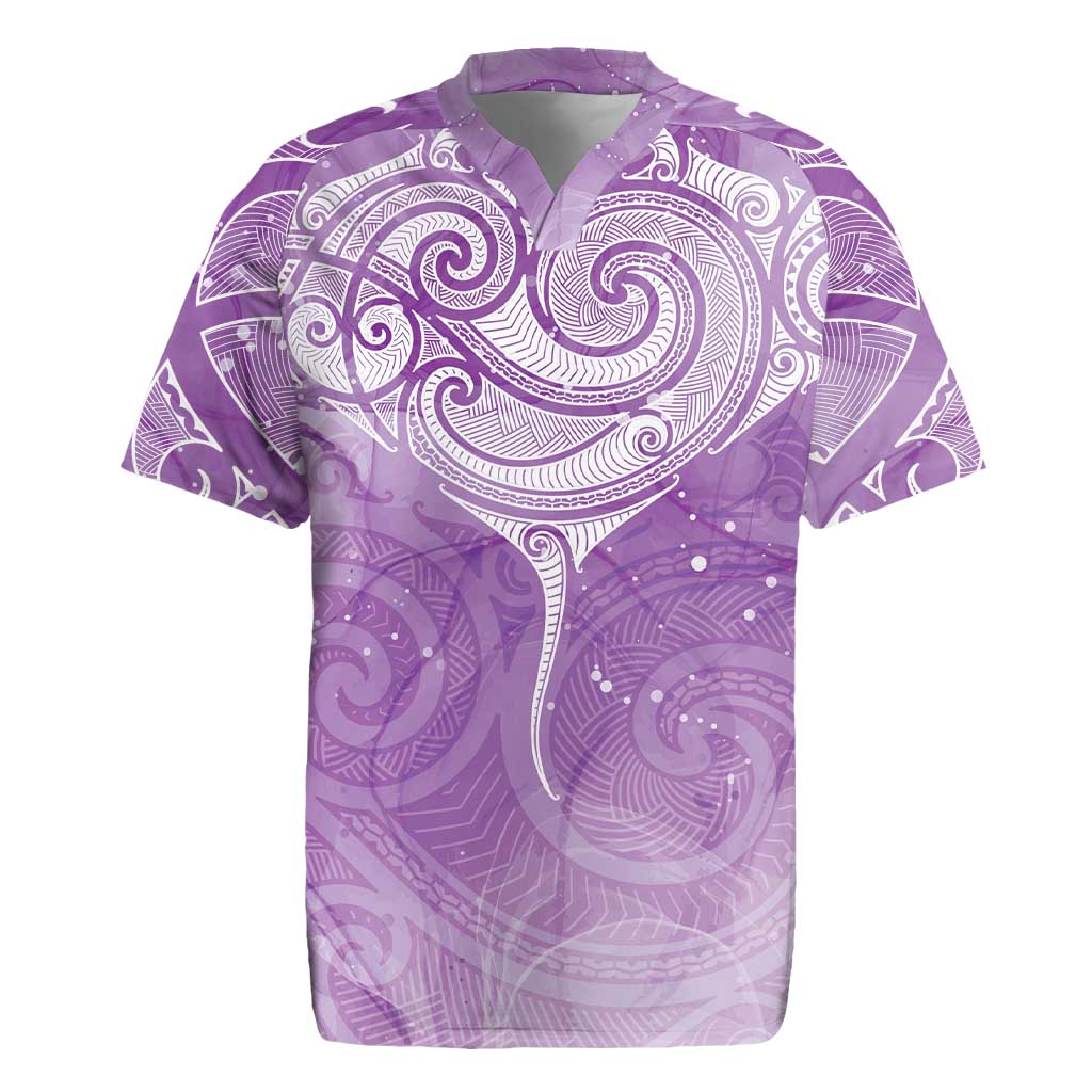 Epilepsy Awareness Maori Aotearoa Rugby Jersey Manta Ray - Purple Glaze - Aussie Hoodie
