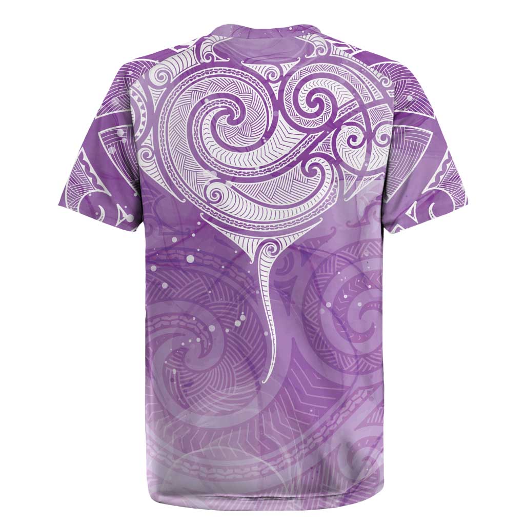 Epilepsy Awareness Maori Aotearoa Rugby Jersey Manta Ray - Purple Glaze - Aussie Hoodie