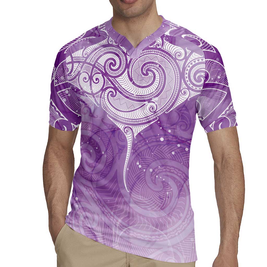Epilepsy Awareness Maori Aotearoa Rugby Jersey Manta Ray - Purple Glaze - Aussie Hoodie