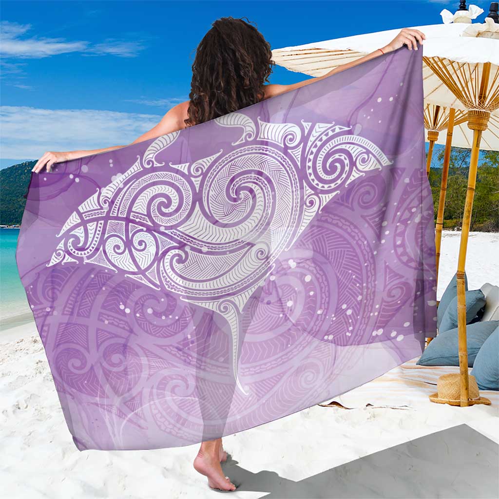Epilepsy Awareness Maori Aotearoa Sarong Manta Ray - Purple Glaze - Aussie Hoodie