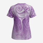 Epilepsy Awareness Maori Aotearoa Scrub Top Manta Ray - Purple Glaze - Aussie Hoodie