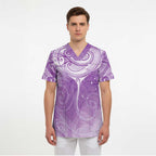 Epilepsy Awareness Maori Aotearoa Scrub Top Manta Ray - Purple Glaze - Aussie Hoodie