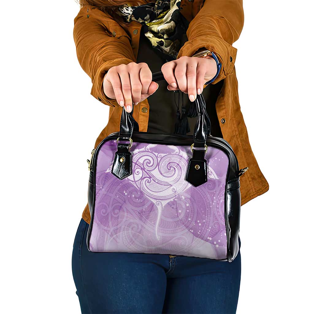 Epilepsy Awareness Maori Aotearoa Shoulder Handbag Manta Ray - Purple Glaze - Aussie Hoodie