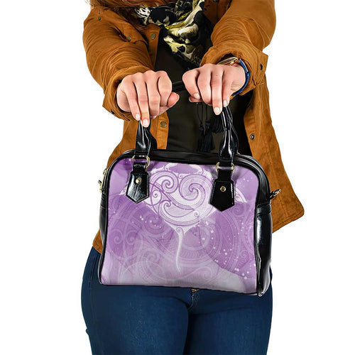 Epilepsy Awareness Maori Aotearoa Shoulder Handbag Manta Ray - Purple Glaze - Aussie Hoodie