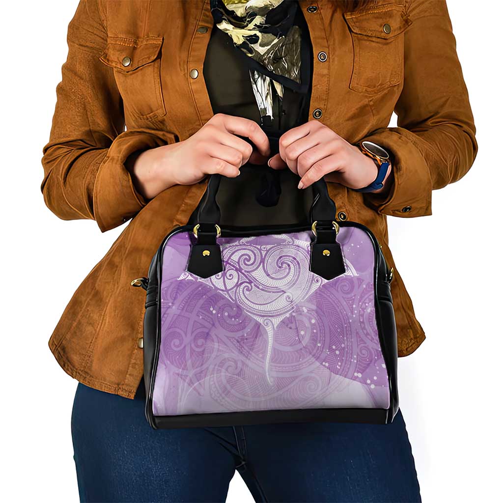 Epilepsy Awareness Maori Aotearoa Shoulder Handbag Manta Ray - Purple Glaze - Aussie Hoodie