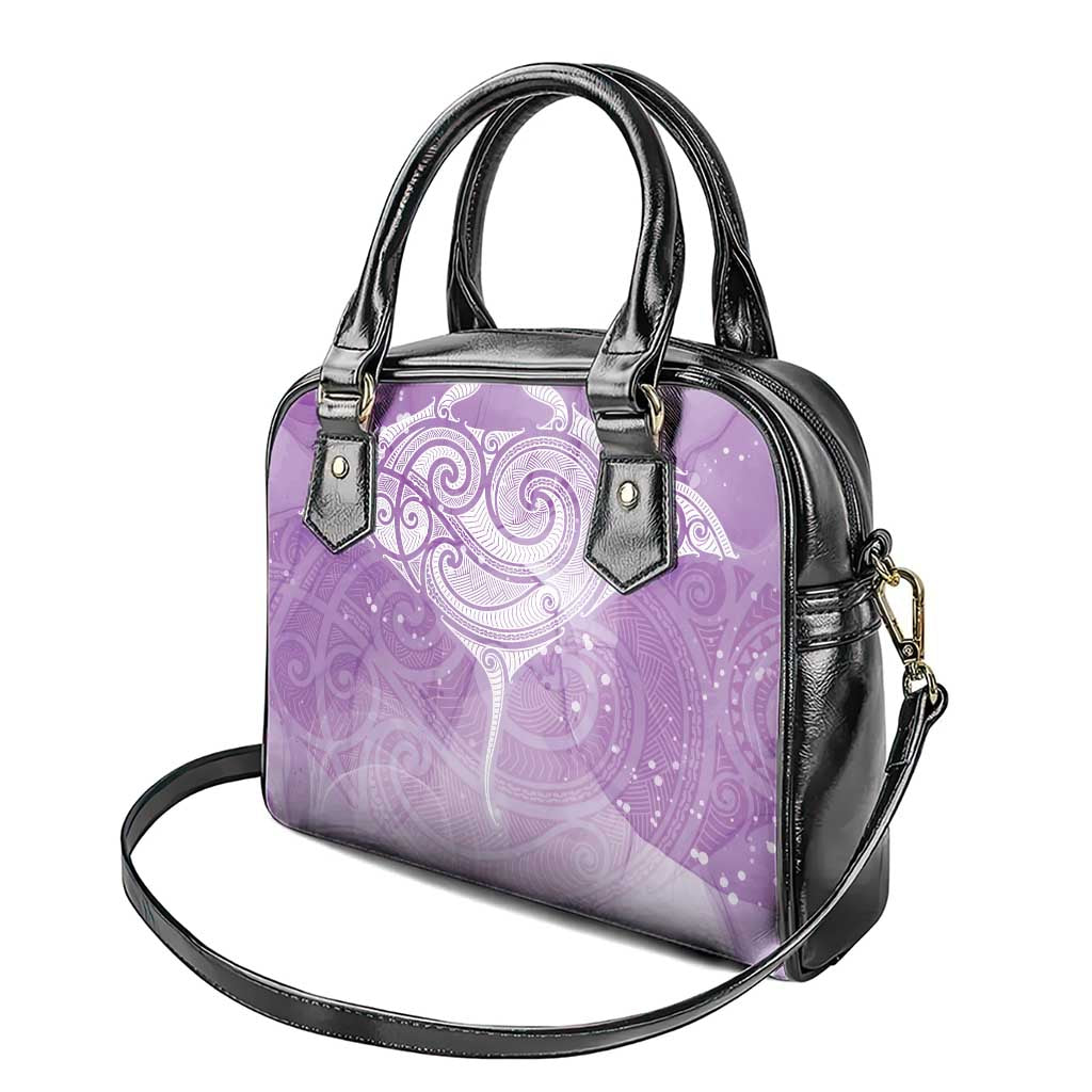 Epilepsy Awareness Maori Aotearoa Shoulder Handbag Manta Ray - Purple Glaze - Aussie Hoodie