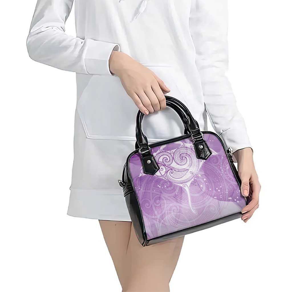 Epilepsy Awareness Maori Aotearoa Shoulder Handbag Manta Ray - Purple Glaze - Aussie Hoodie