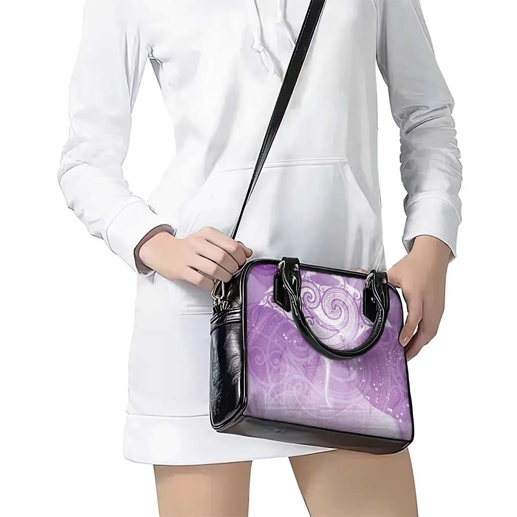 Epilepsy Awareness Maori Aotearoa Shoulder Handbag Manta Ray - Purple Glaze - Aussie Hoodie