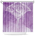 Epilepsy Awareness Maori Aotearoa Shower Curtain Manta Ray - Purple Glaze - Aussie Hoodie
