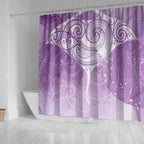 Epilepsy Awareness Maori Aotearoa Shower Curtain Manta Ray - Purple Glaze - Aussie Hoodie