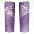 Epilepsy Awareness Maori Aotearoa Skinny Tumbler Manta Ray - Purple Glaze - Aussie Hoodie