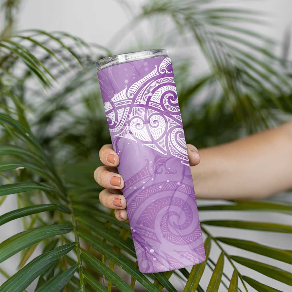 Epilepsy Awareness Maori Aotearoa Skinny Tumbler Manta Ray - Purple Glaze - Aussie Hoodie