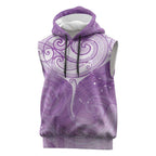 Epilepsy Awareness Maori Aotearoa Sleeveless Hoodie Manta Ray - Purple Glaze - Aussie Hoodie