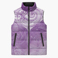 Epilepsy Awareness Maori Aotearoa Sleeveless Puffer Jacket Manta Ray - Purple Glaze - Aussie Hoodie