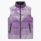 Epilepsy Awareness Maori Aotearoa Sleeveless Puffer Jacket Manta Ray - Purple Glaze - Aussie Hoodie