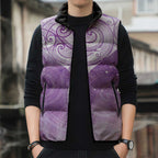 Epilepsy Awareness Maori Aotearoa Sleeveless Puffer Jacket Manta Ray - Purple Glaze - Aussie Hoodie