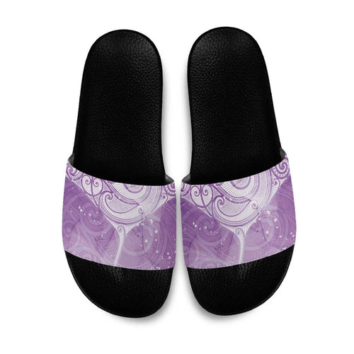 Epilepsy Awareness Maori Aotearoa Slide Sandals Manta Ray - Purple Glaze - Aussie Hoodie
