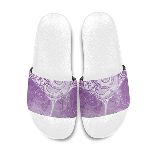 Epilepsy Awareness Maori Aotearoa Slide Sandals Manta Ray - Purple Glaze - Aussie Hoodie