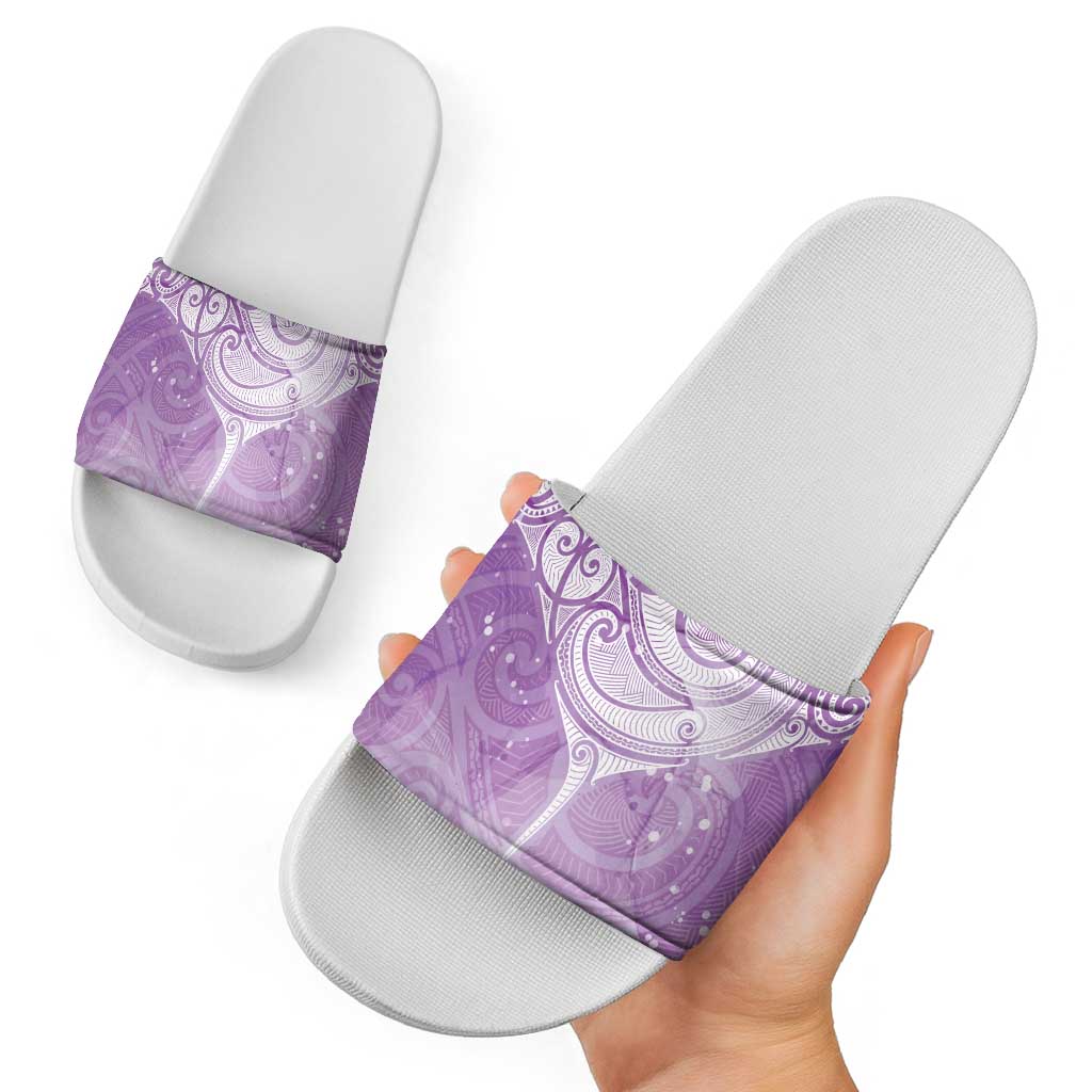 Epilepsy Awareness Maori Aotearoa Slide Sandals Manta Ray - Purple Glaze - Aussie Hoodie