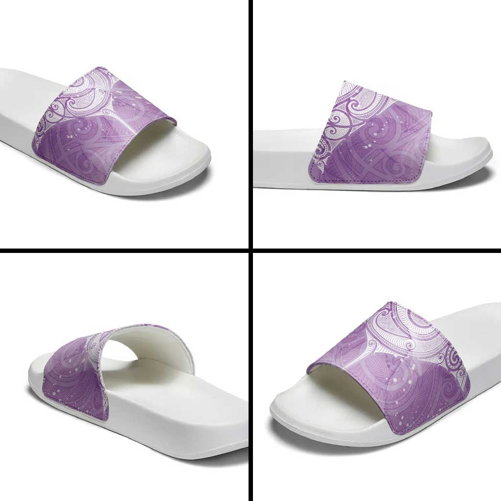 Epilepsy Awareness Maori Aotearoa Slide Sandals Manta Ray - Purple Glaze - Aussie Hoodie
