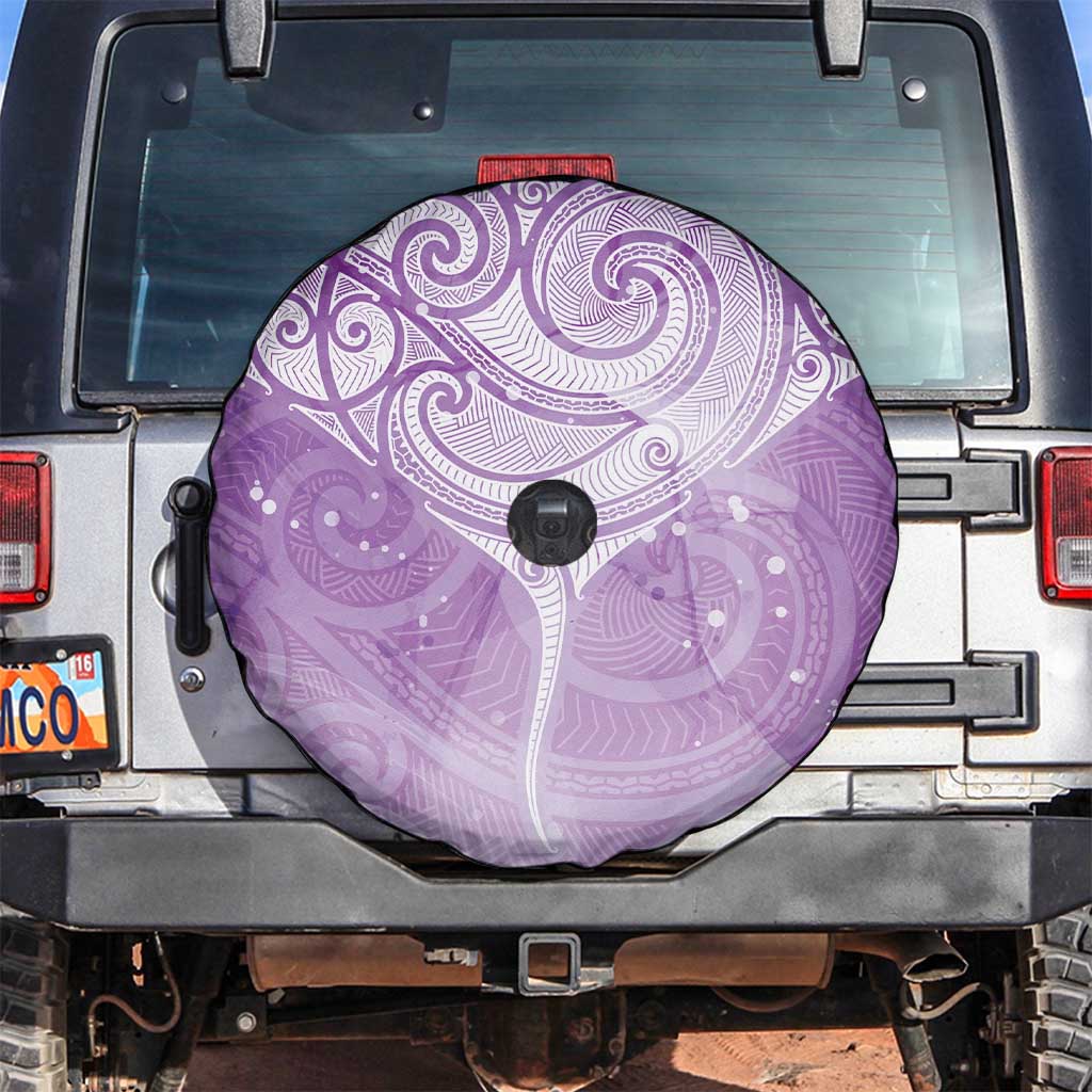 Epilepsy Awareness Maori Aotearoa Spare Tire Cover Manta Ray - Purple Glaze - Aussie Hoodie