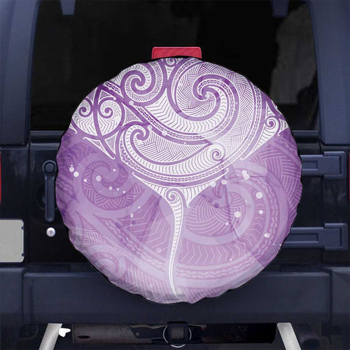 Epilepsy Awareness Maori Aotearoa Spare Tire Cover Manta Ray - Purple Glaze - Aussie Hoodie