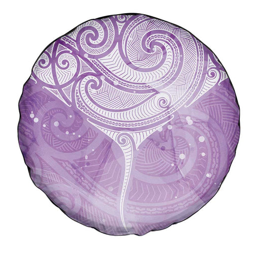 Epilepsy Awareness Maori Aotearoa Spare Tire Cover Manta Ray - Purple Glaze - Aussie Hoodie