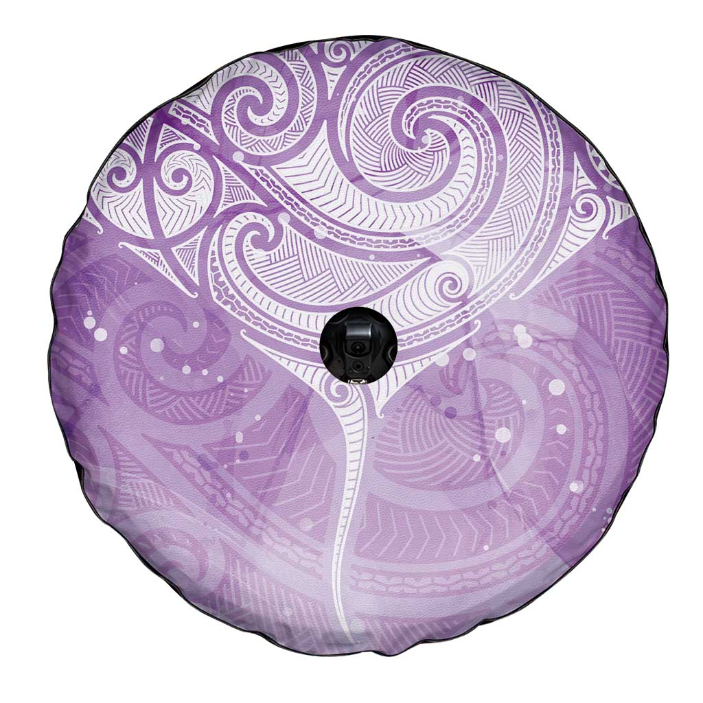 Epilepsy Awareness Maori Aotearoa Spare Tire Cover Manta Ray - Purple Glaze - Aussie Hoodie