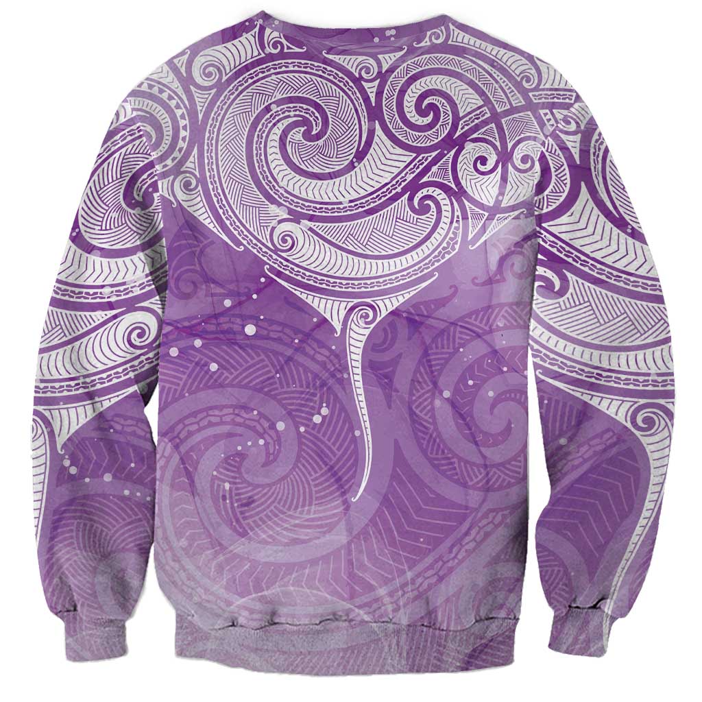 Epilepsy Awareness Maori Aotearoa Sweatshirt Manta Ray - Purple Glaze - Aussie Hoodie