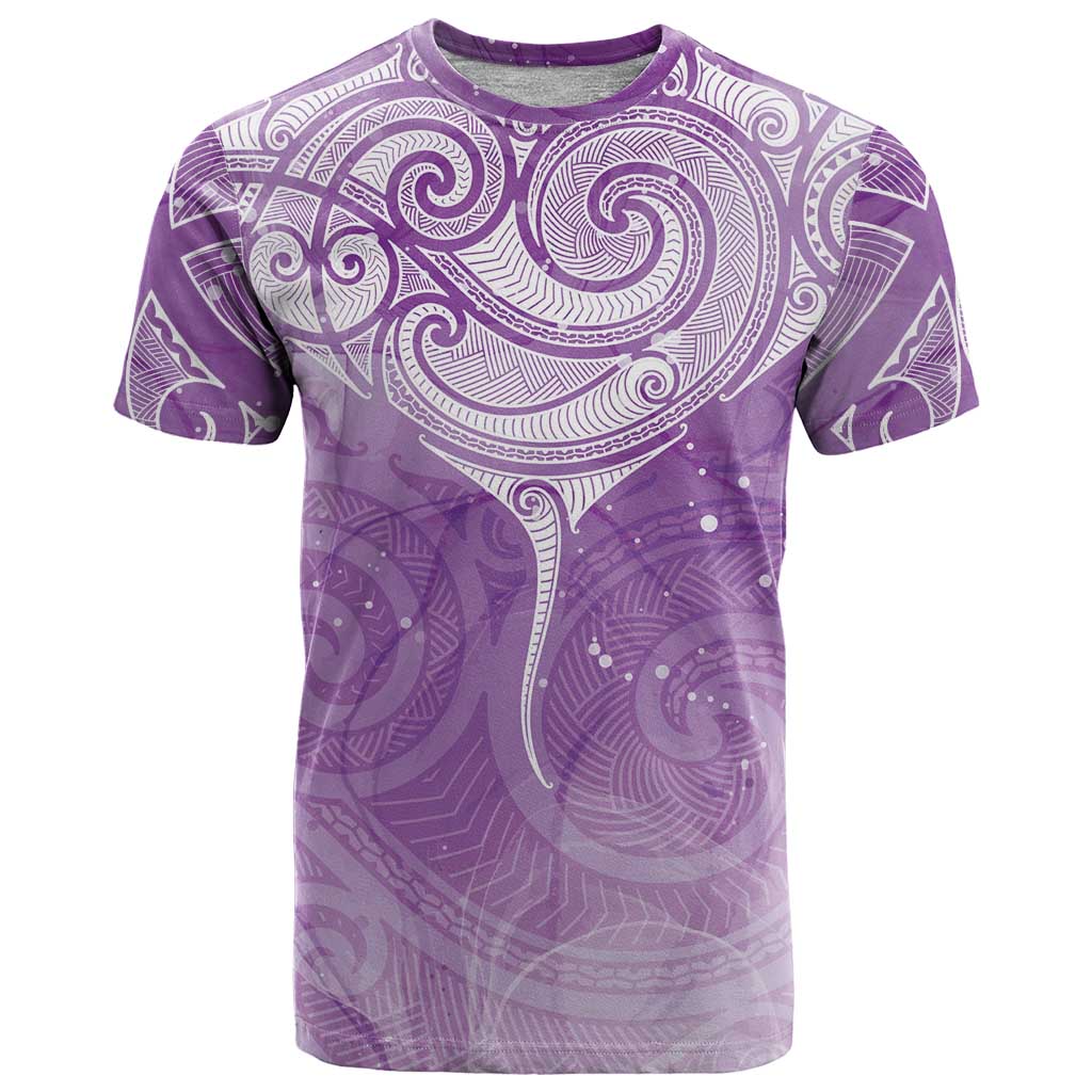 Epilepsy Awareness Maori Aotearoa T Shirt Manta Ray - Purple Glaze - Aussie Hoodie