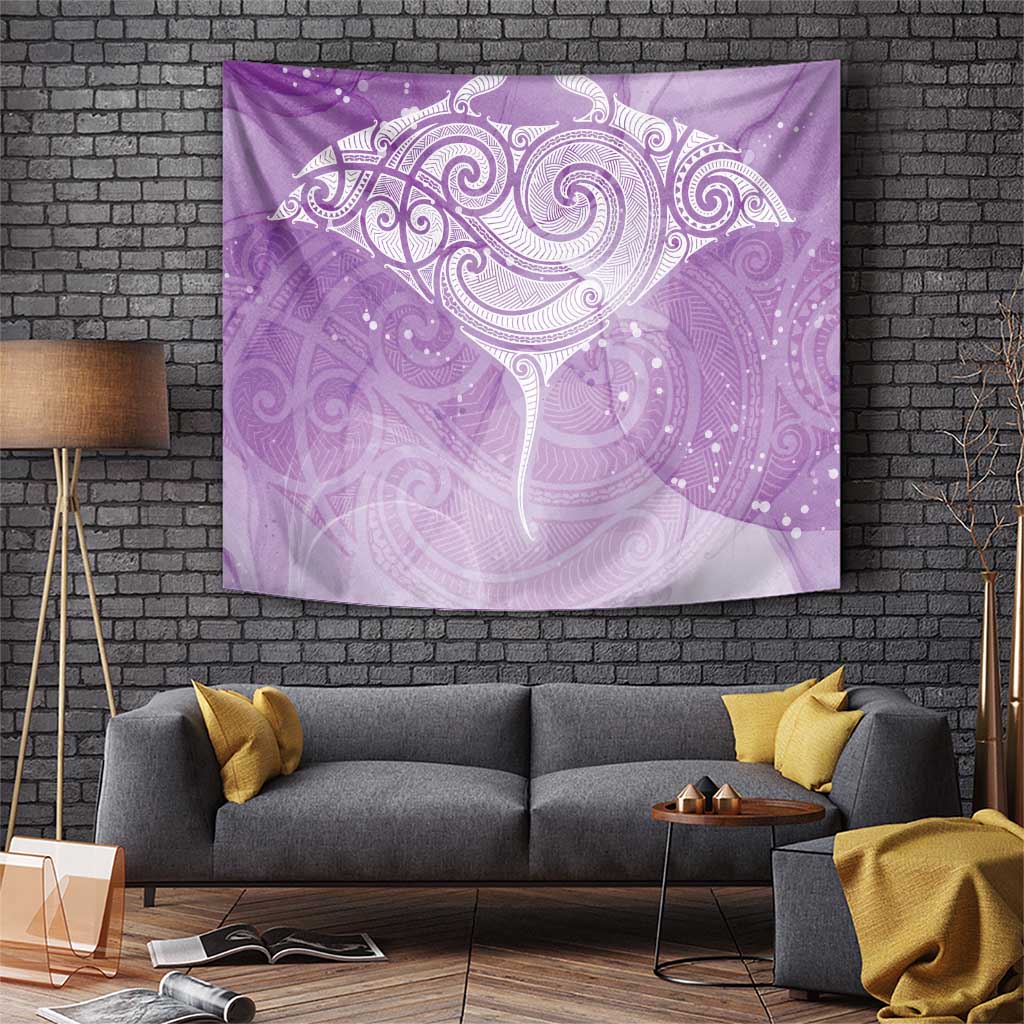 Epilepsy Awareness Maori Aotearoa Tapestry Manta Ray - Purple Glaze - Aussie Hoodie
