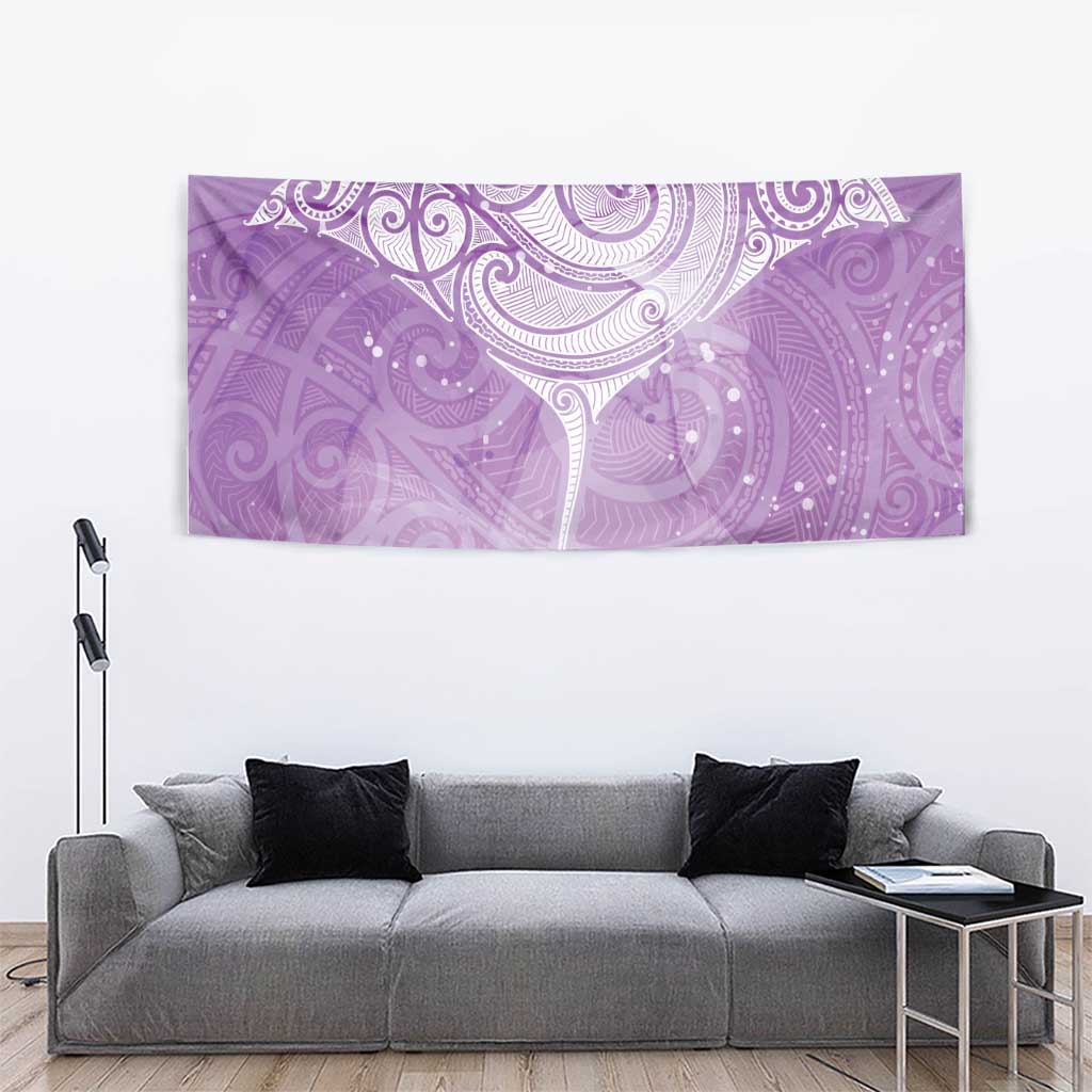 Epilepsy Awareness Maori Aotearoa Tapestry Manta Ray - Purple Glaze - Aussie Hoodie