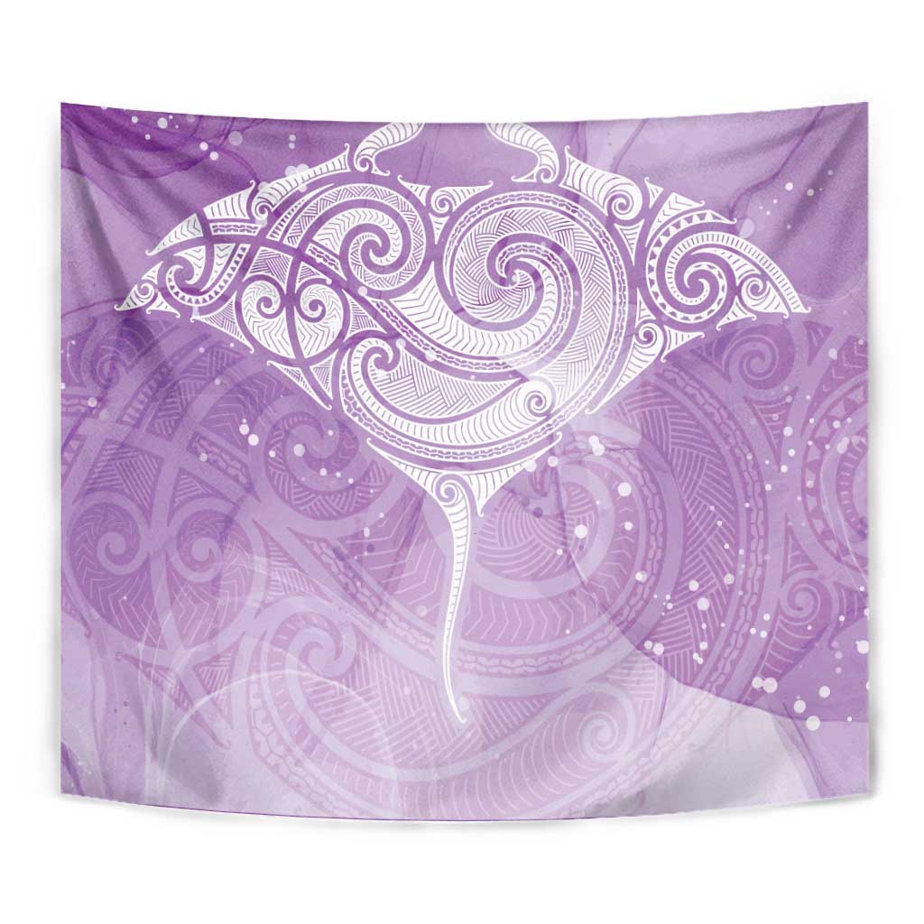 Epilepsy Awareness Maori Aotearoa Tapestry Manta Ray - Purple Glaze - Aussie Hoodie