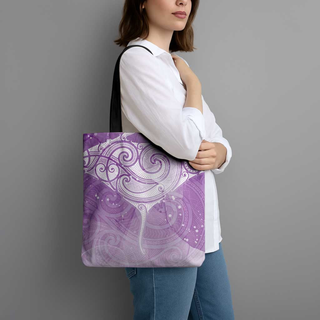 Epilepsy Awareness Maori Aotearoa Tote Bag Manta Ray - Purple Glaze - Aussie Hoodie