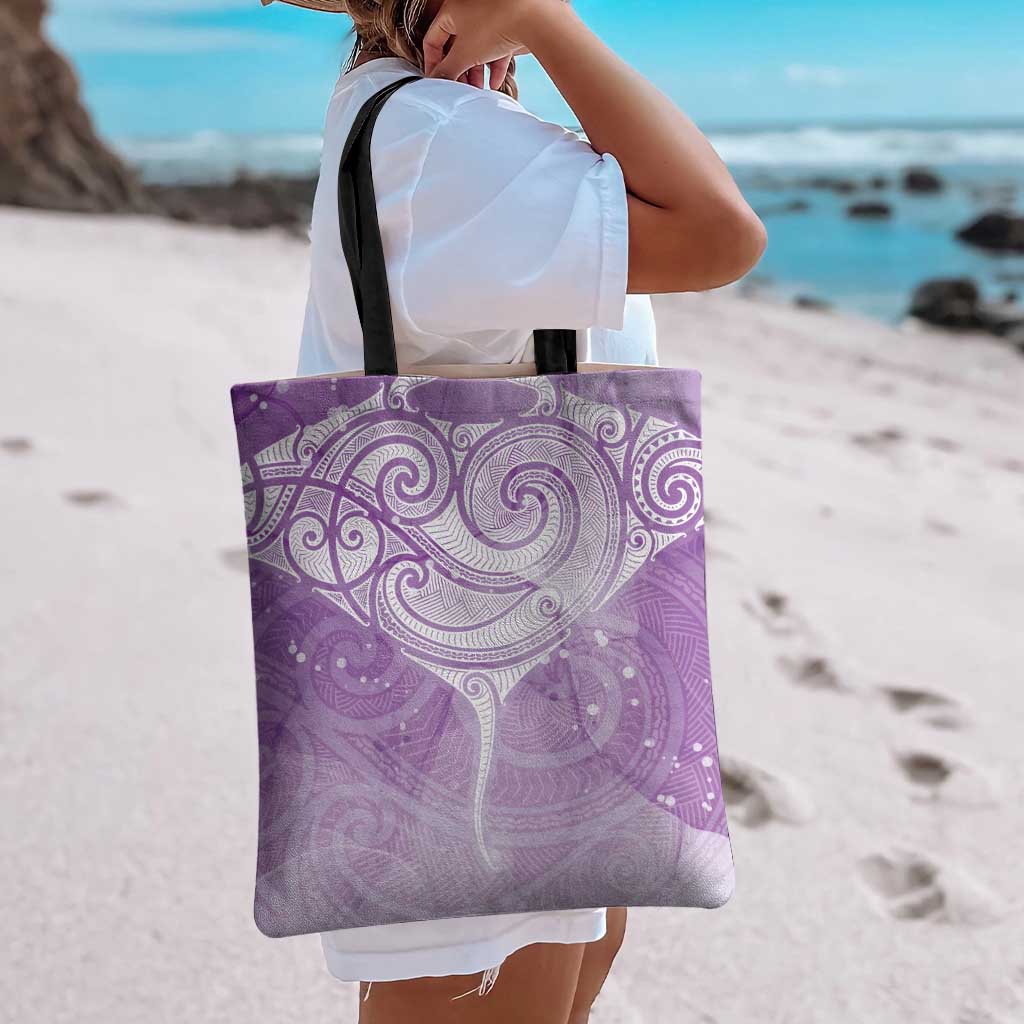 Epilepsy Awareness Maori Aotearoa Tote Bag Manta Ray - Purple Glaze - Aussie Hoodie