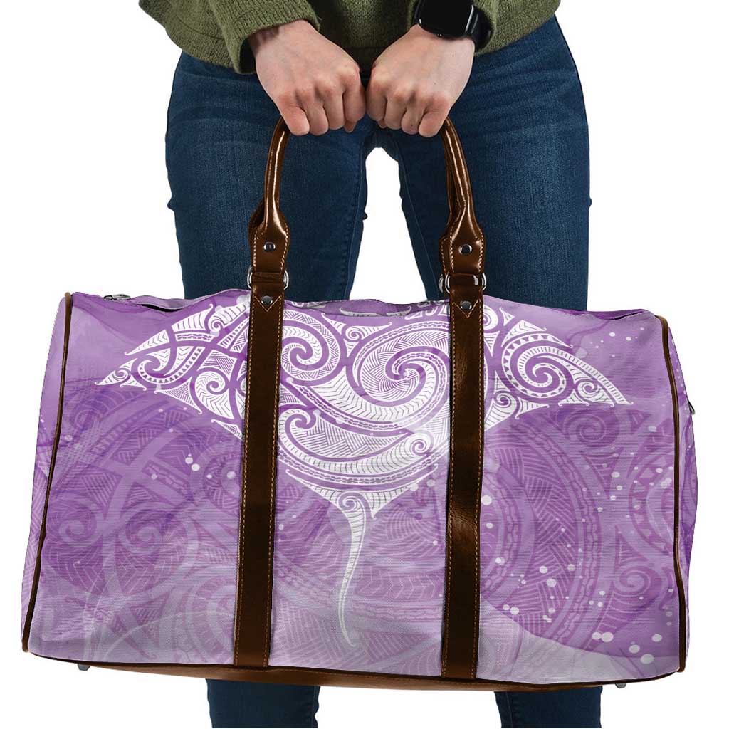 Epilepsy Awareness Maori Aotearoa Travel Bag Manta Ray - Purple Glaze - Aussie Hoodie