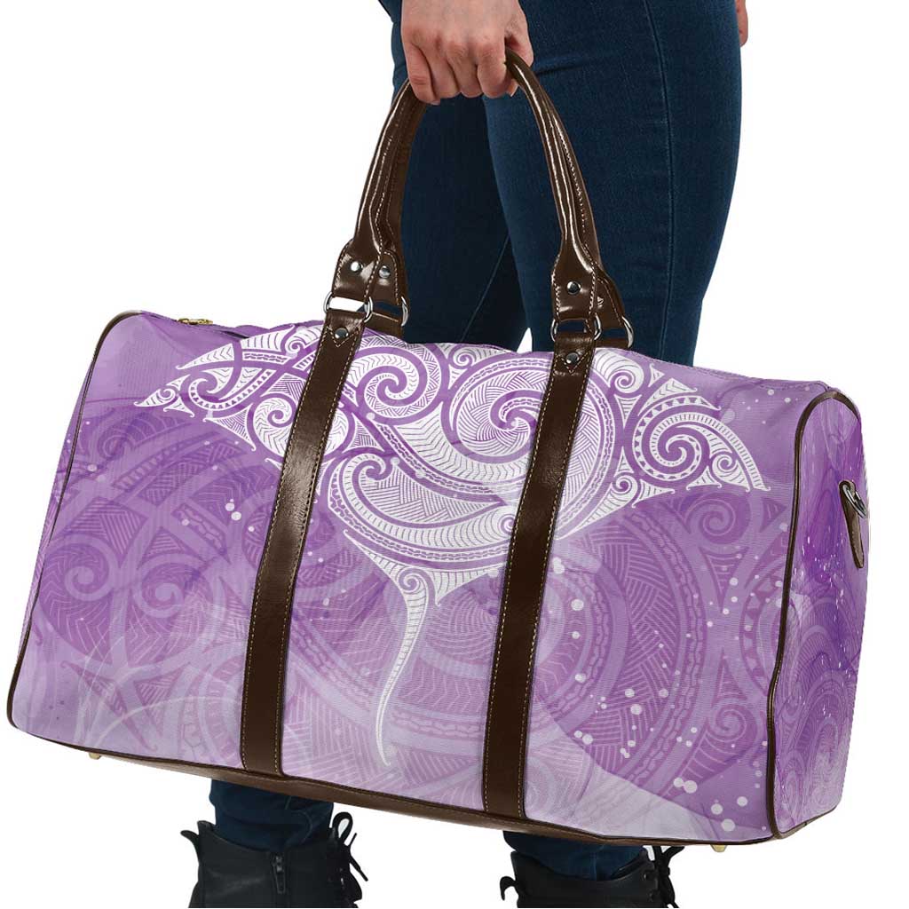 Epilepsy Awareness Maori Aotearoa Travel Bag Manta Ray - Purple Glaze - Aussie Hoodie