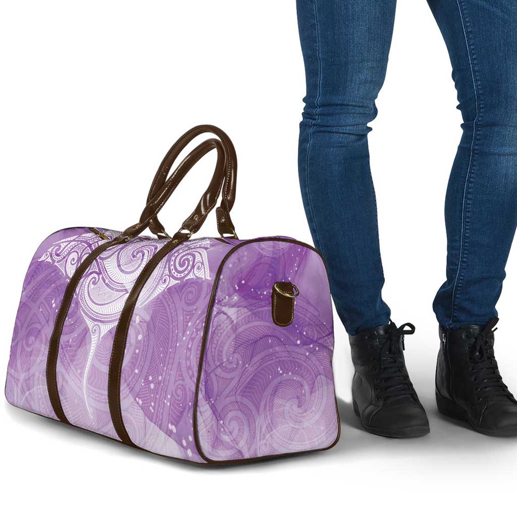 Epilepsy Awareness Maori Aotearoa Travel Bag Manta Ray - Purple Glaze - Aussie Hoodie