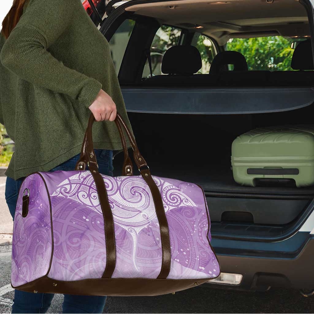 Epilepsy Awareness Maori Aotearoa Travel Bag Manta Ray - Purple Glaze - Aussie Hoodie