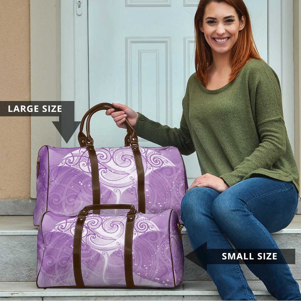 Epilepsy Awareness Maori Aotearoa Travel Bag Manta Ray - Purple Glaze - Aussie Hoodie