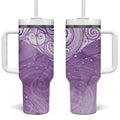 Epilepsy Awareness Maori Aotearoa Tumbler With Handle Manta Ray - Purple Glaze - Aussie Hoodie