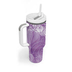 Epilepsy Awareness Maori Aotearoa Tumbler With Handle Manta Ray - Purple Glaze - Aussie Hoodie