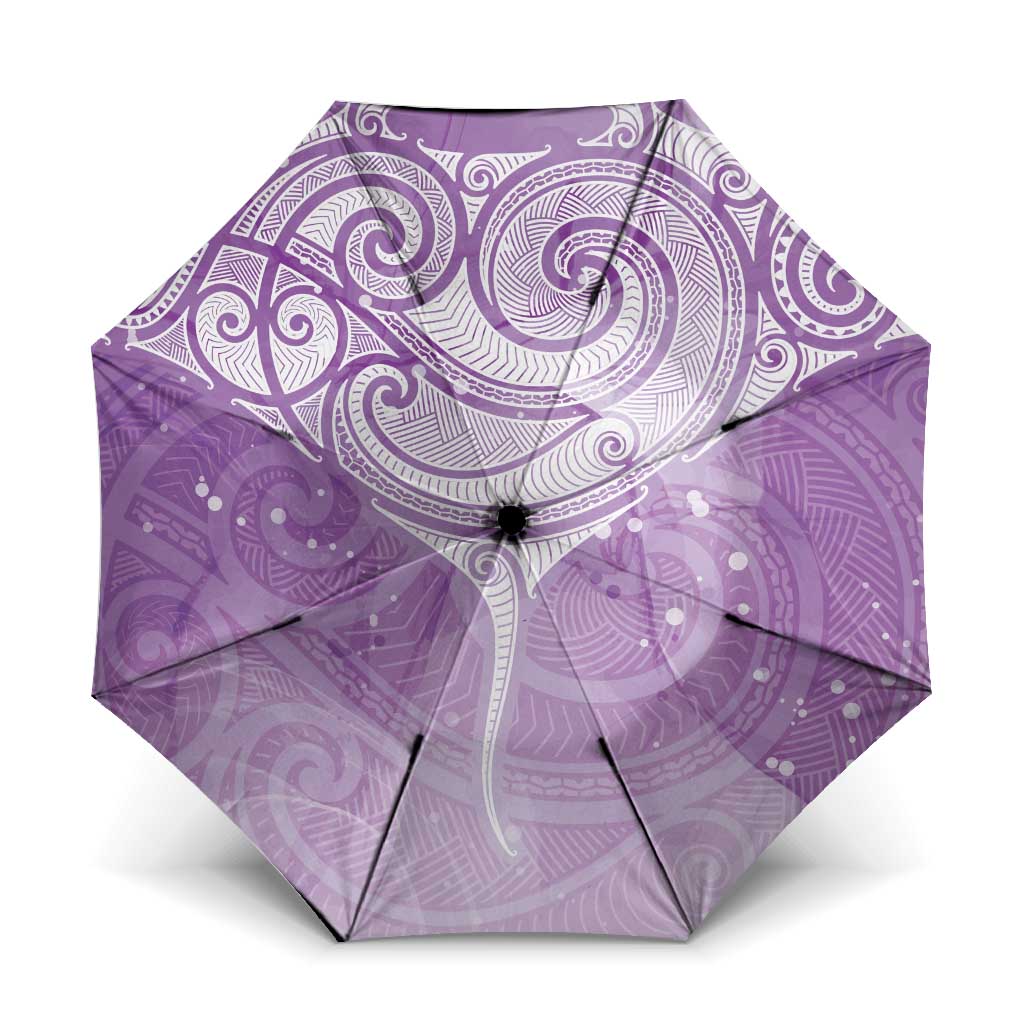 Epilepsy Awareness Maori Aotearoa Umbrella Manta Ray - Purple Glaze - Aussie Hoodie