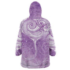 Epilepsy Awareness Maori Aotearoa Wearable Blanket Hoodie Manta Ray - Purple Glaze - Aussie Hoodie