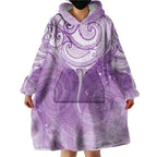 Epilepsy Awareness Maori Aotearoa Wearable Blanket Hoodie Manta Ray - Purple Glaze - Aussie Hoodie