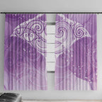 Epilepsy Awareness Maori Aotearoa Window Curtain Manta Ray - Purple Glaze - Aussie Hoodie