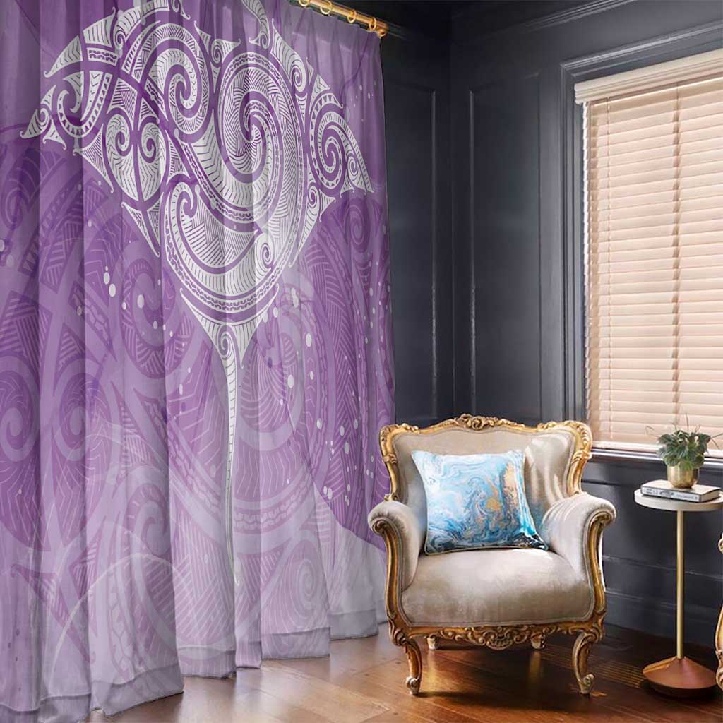 Epilepsy Awareness Maori Aotearoa Window Curtain Manta Ray - Purple Glaze - Aussie Hoodie