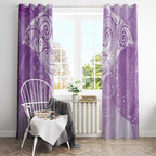 Epilepsy Awareness Maori Aotearoa Window Curtain Manta Ray - Purple Glaze - Aussie Hoodie