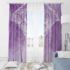 Epilepsy Awareness Maori Aotearoa Window Curtain Manta Ray - Purple Glaze - Aussie Hoodie